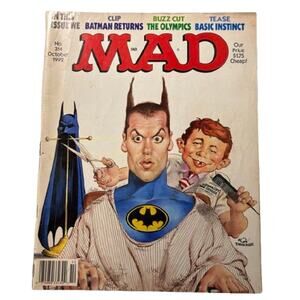 Mad Magazine "Clip Batman Returns" October 1992 Issue #314 Vintage